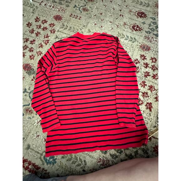 Vintage Lauren Ralph Lauren Red Blue Striped embroidered crest thermal SZ Small - Picture 5 of 8